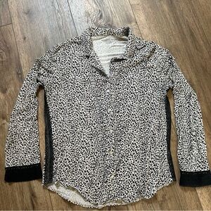 Victoria’s Secret Pajama Lounge Top Animal Print Lace Modal Small